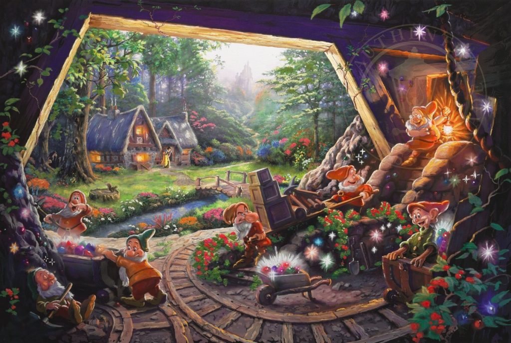 Snow White And The Seven Dwarfs By Thomas Kinkade Studios Cv Art And