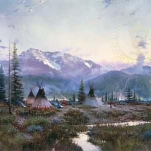 art-native-american-indianas-tepees- Thomas Kinkade