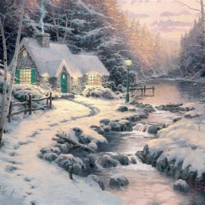 snow-cottage-art Thomas Kinkade