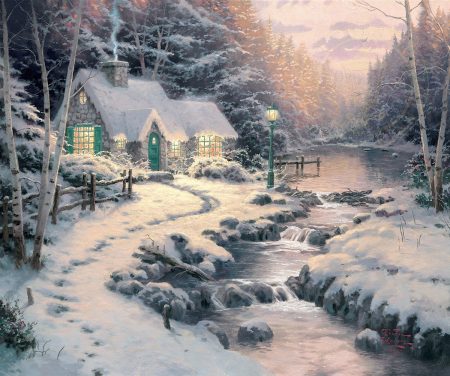 snow-cottage-art Thomas Kinkade