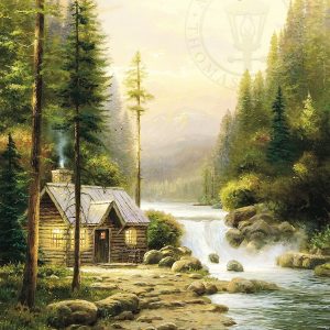 log-cabin-art-river-Thomas Kinkade