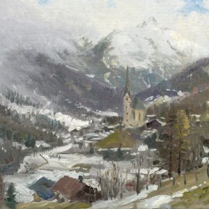 art-winter-impressionism-plein-air-Thomas Kinkade