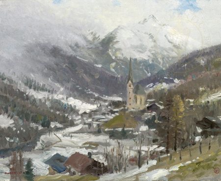 art-winter-impressionism-plein-air-Thomas Kinkade