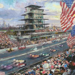 Indianapolis-art-500-pagoda-speedway-track-racecars Thomas Kinkade