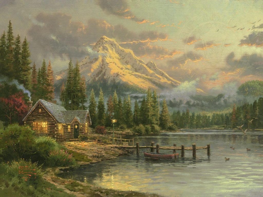 Lakeside Hideaway by Thomas Kinkade – CV Art and Frame