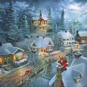 kinkade-santa-toys-town-snow-winter-christmas-holiday-sleigh-trees-night