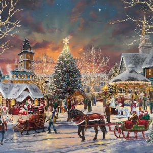 horse-christmas-kinkade-holiday-sleigh-tree-snow-festival-carosel