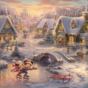 kinkade-disney-holiday-christmas-iceskating-village