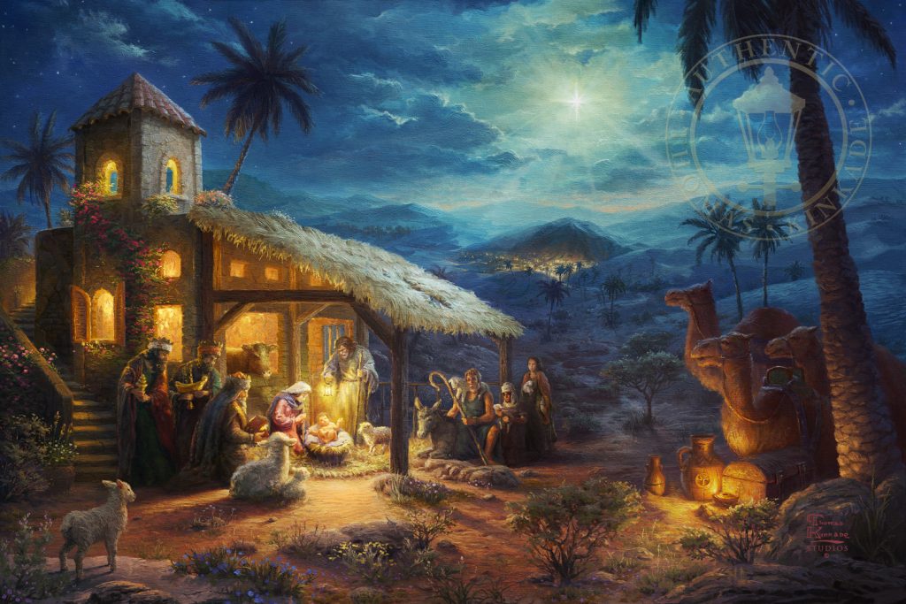 Christmas Manger Scene Painting
