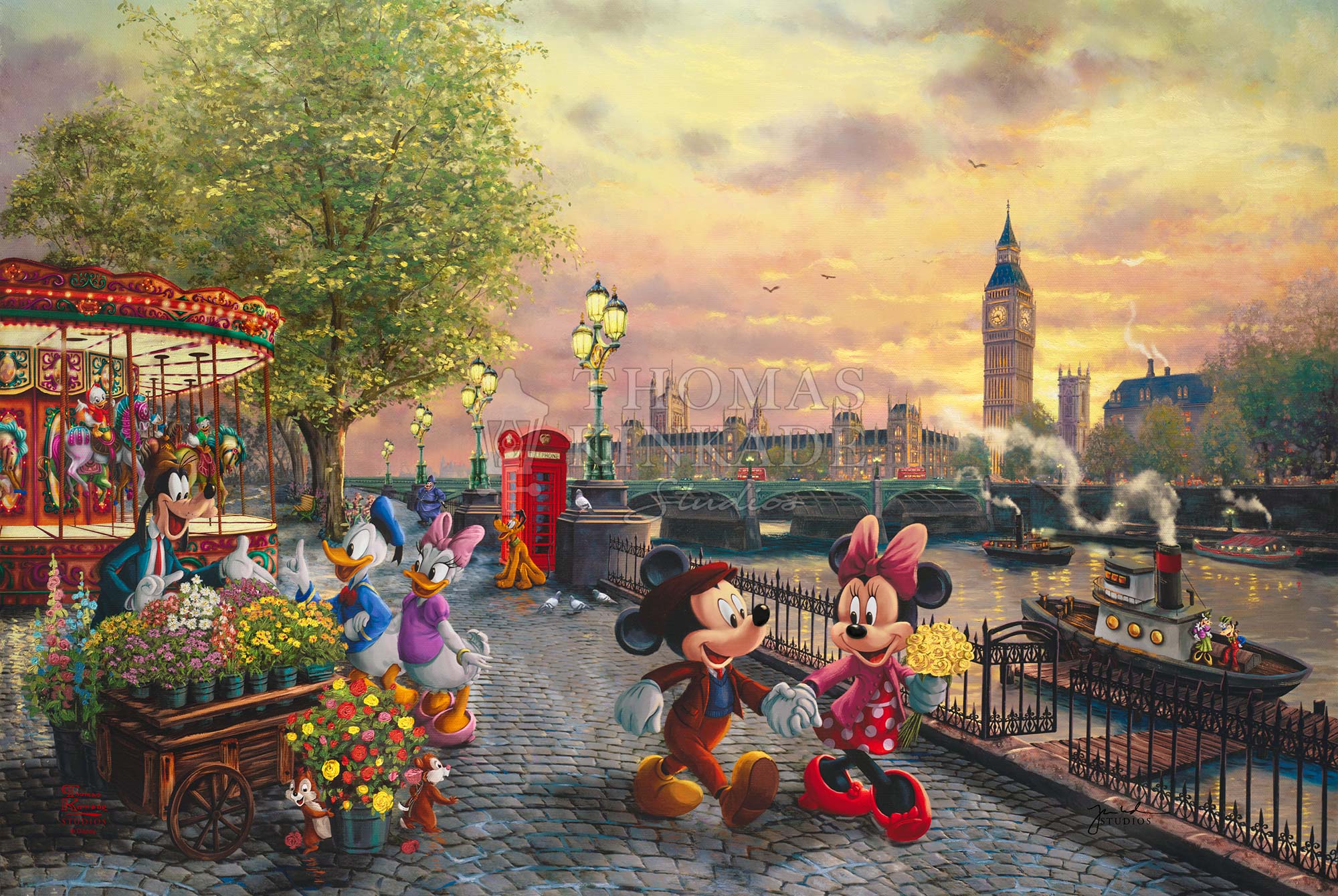 Canvas Art Print Mickey Mouse and Friends Home Wall Decor Disney Painting  16x22