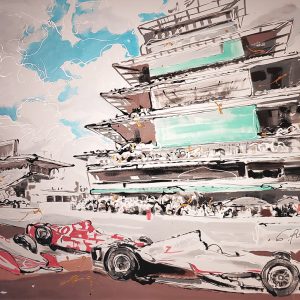 art-original-painting-indianapolis-race-car-pagoda