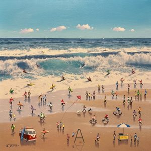 original-art-beach-3d-textured-people