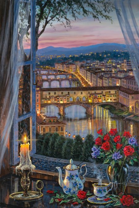 original-art-florence-bridge-Italy-beautiful-tea-view-flowers-romantic-destination