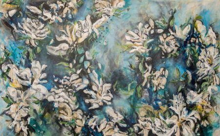 original-acrylic-abstract-floral-yellow-white-green