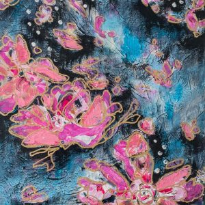 original-acrylic-abstract-floral-transitional-colors-bright-pink