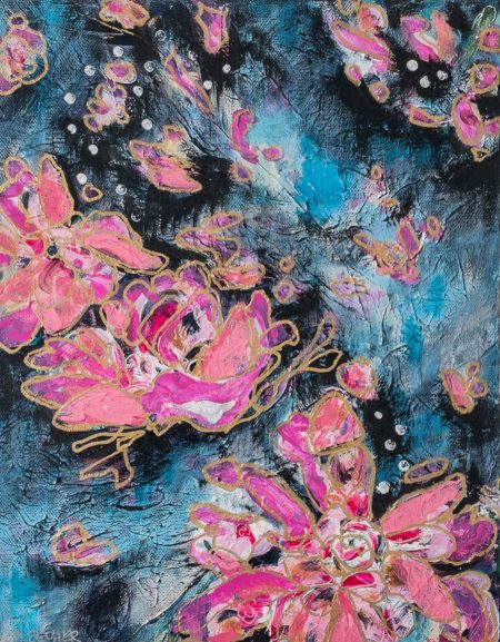 original-acrylic-abstract-floral-transitional-colors-bright-pink