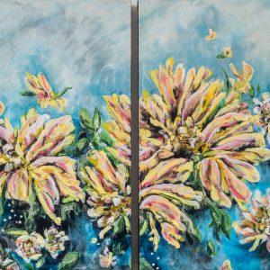 original-floral-diptych-abstract-colors-yellow