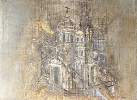 original-acrylic-textured-abstract-architectural-church-gold-colors
