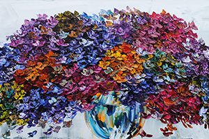 original-acrylic-abstract-hydrangea-floral-bold-textured-palette-knife