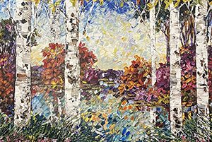 original-acrylic-contemporary-abstract-landscape-birch-trees-textured-palette-knife