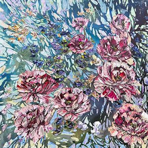 original-acrylic-abstract-floral-textured-contemporary- palette-knife