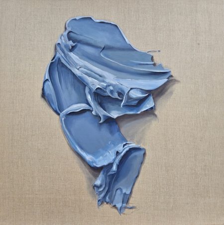 original-oil-flat-3D-blue-paint-neutral-modern-abstract