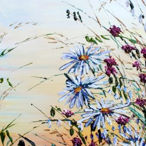 original-acrylic-canvas-texture-palette-knife-abstract-floral-daisies-Maya-eventov