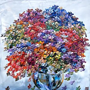 original-acrylic-canvas-texture-palette-knife-abstract-floral-hydrangea-Maya-eventov