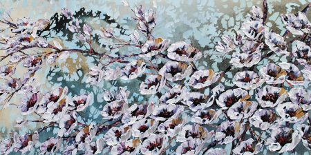 original-acrylic-canvas-texture-palette-knife-abstract-floral-cherry-Maya-eventov