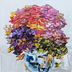 original-acrylic-canvas-texture-palette-knife-abstract-floral-hydrangea-Maya-eventov