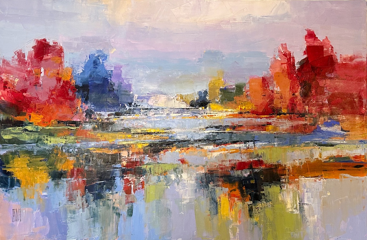 Lenouvel-Water's-Edge-No.6 original-oil-canvas-abstract-landscape-lenouvel