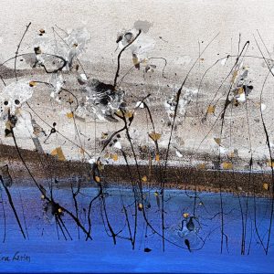 original-mixed-media-canvas-abstract-floral-blue-betina-levin