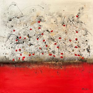 original-canvas-mixed-media-acrylic-modern-red-gold-floral-betina-levin