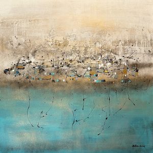 original-canvas-mixed-media-acrylic-turquoise-gold-modern-betina-levin