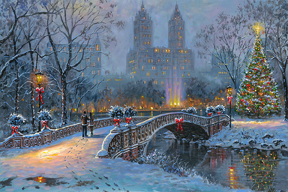 Finale-BowBridgeChristmas canvas-oil-giclee-romantic-realism-new-york-christmas-bow-finale-robert